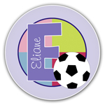 Name Doodles - Personalized Melamine Plates (Sporty Soccer Lilac) (SCRA-P13)